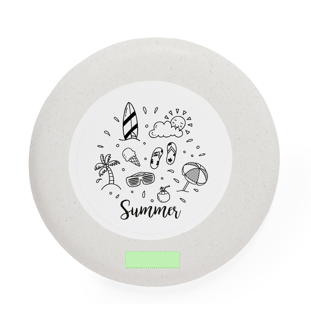 Frisbee de caña de trigo para colorear con zona dibujable y 6 ceras