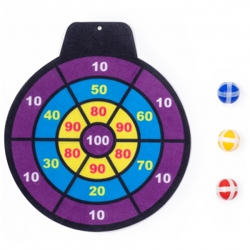 Diana de tela con 3 bolas de velcro para todas las edades