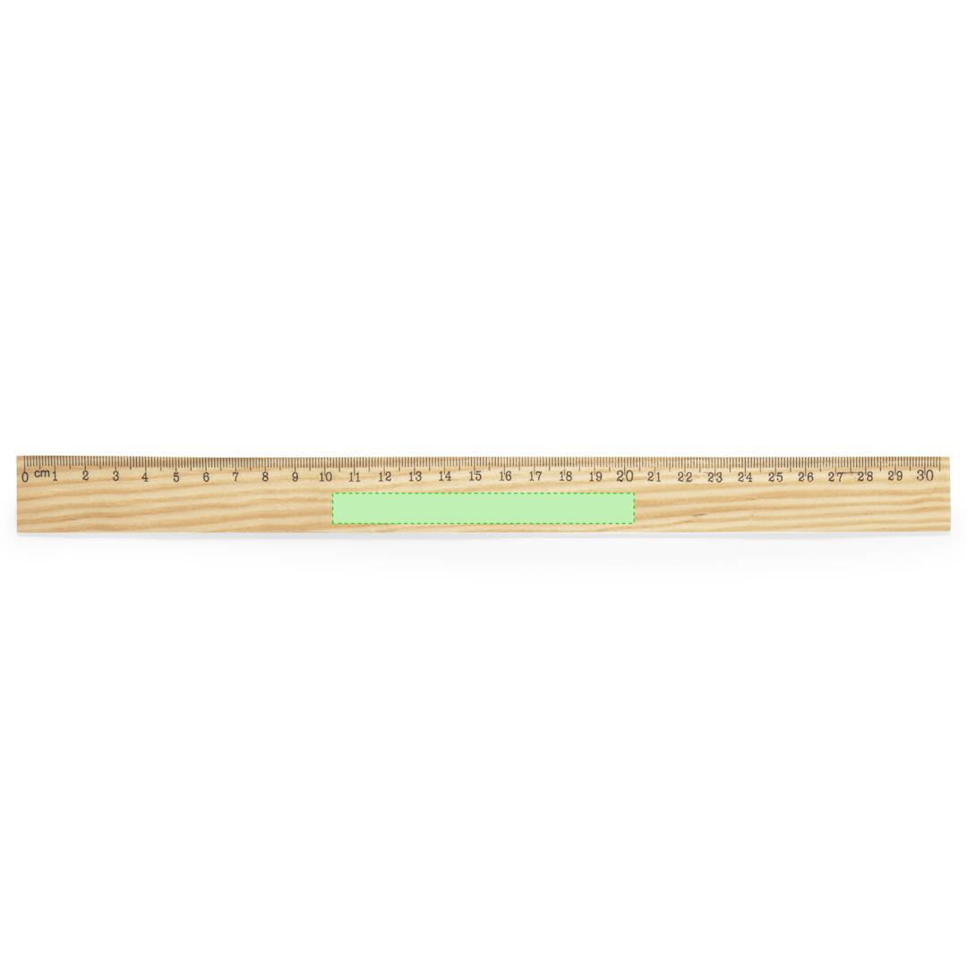 Regla de madera natural de 30 cm con escala milimétrica