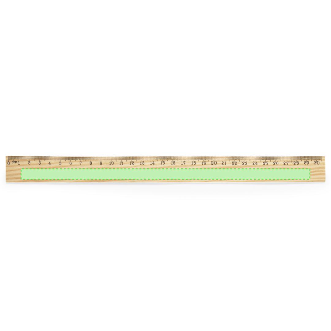 Regla de madera natural de 30 cm con escala milimétrica