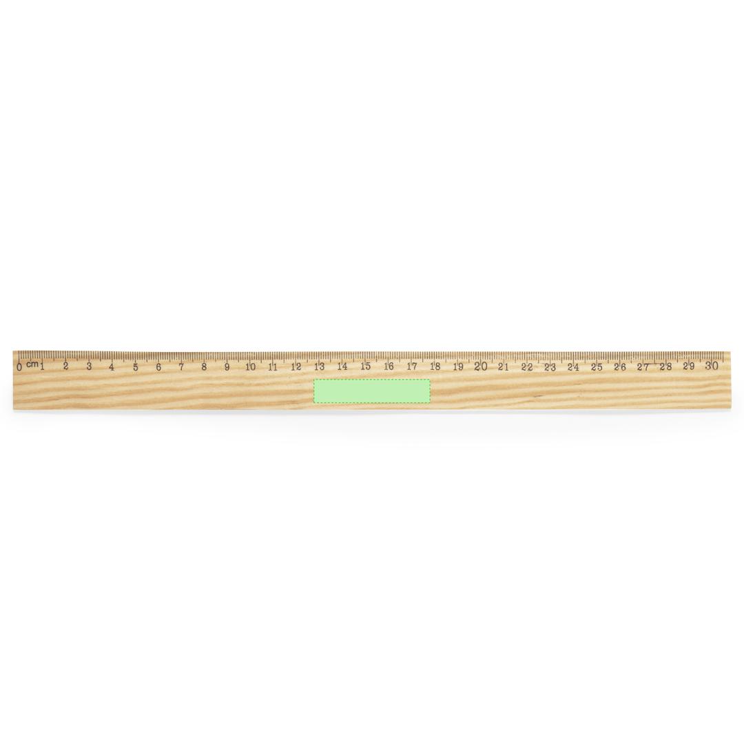 Regla de madera natural de 30 cm con escala milimétrica