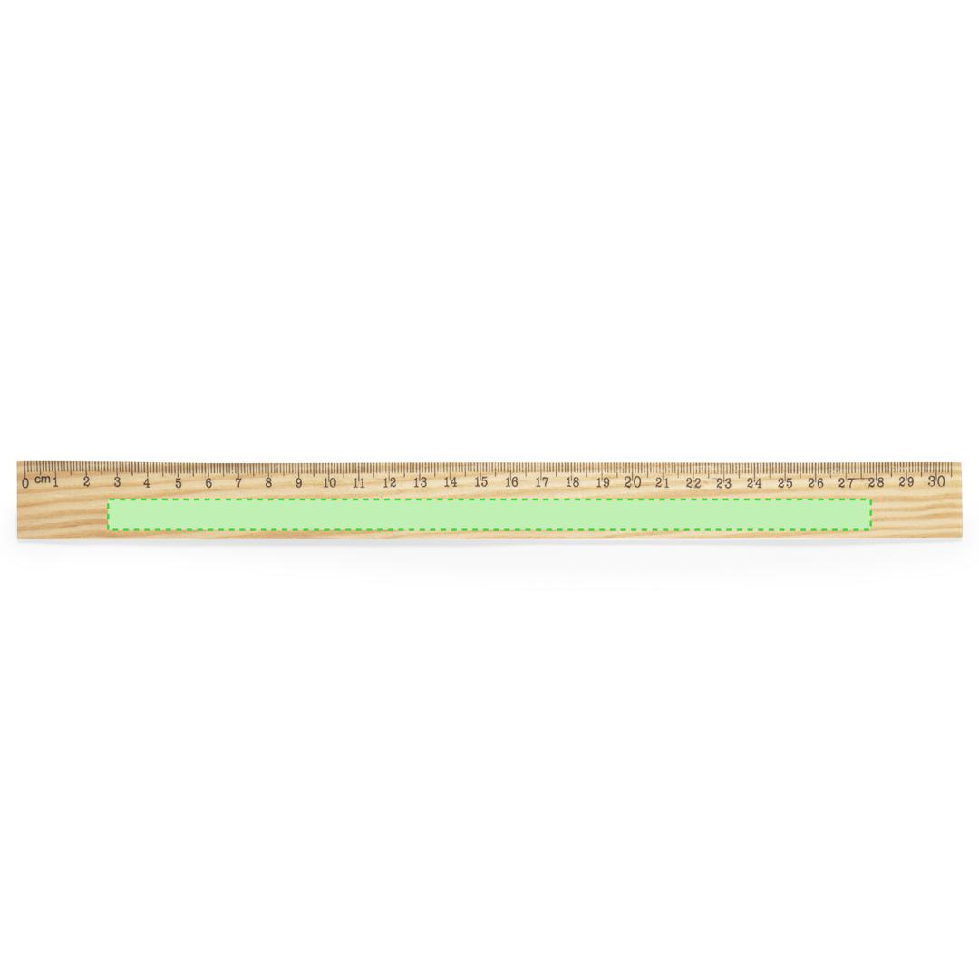 Regla de madera natural de 30 cm con escala milimétrica