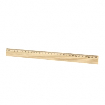 Regla de madera natural de 30 cm con escala milimétrica