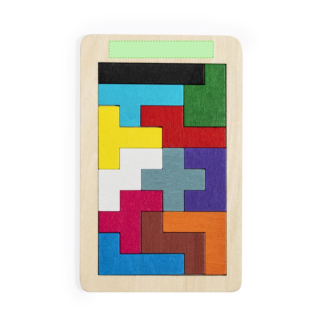 Juego habilidad de madera 12 piezas poligonales colores divertidos