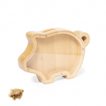 Hucha cerdito de madera combinando diseño y funcionalidad ahorro alegre