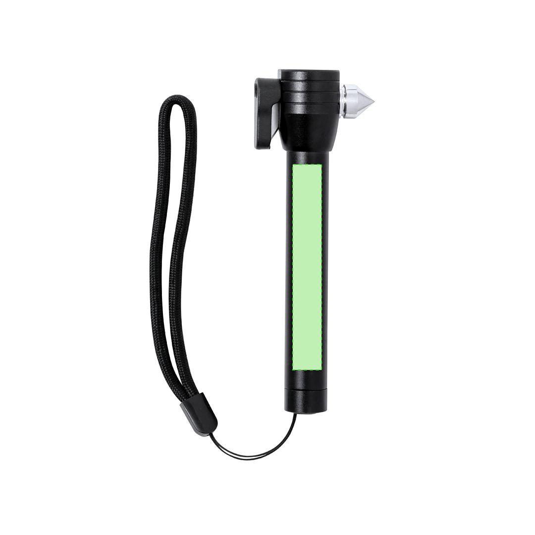 Martillo emergencia aluminio 6 luces COB magnético 3 funciones pilas incluidas