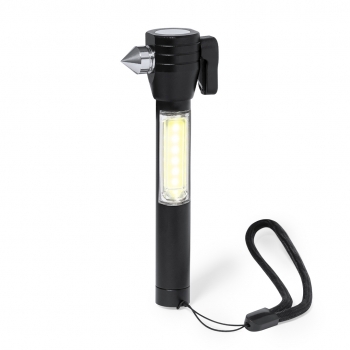 Martillo emergencia aluminio 6 luces COB magnético 3 funciones pilas incluidas