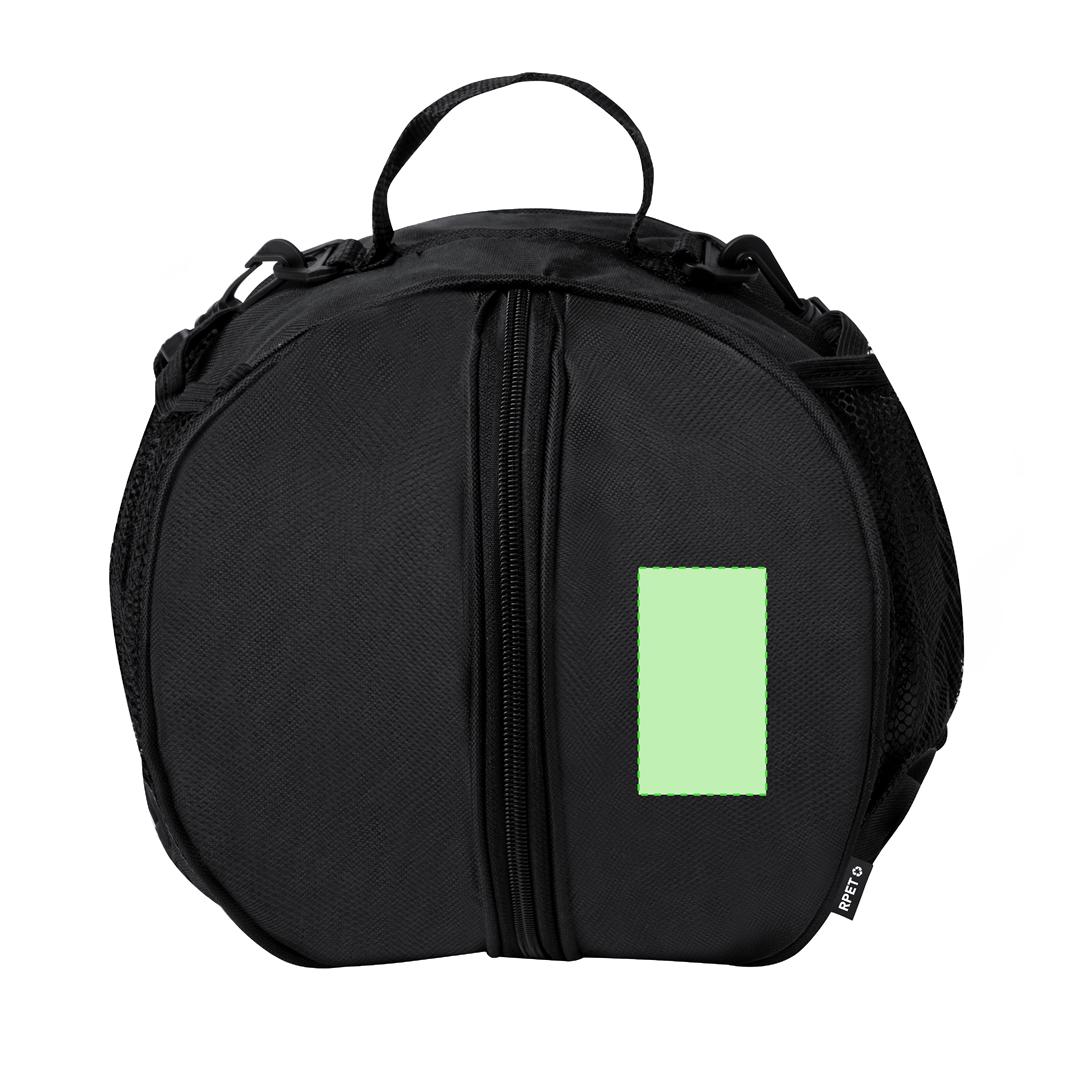 Bolsa para balón de poliéster reciclado 600D con bolsillo con cremallera