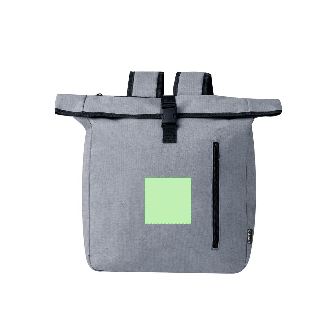 Mochila de bici de RPET 600D con enganches universales, cierre de hebilla y cintas acolchadas