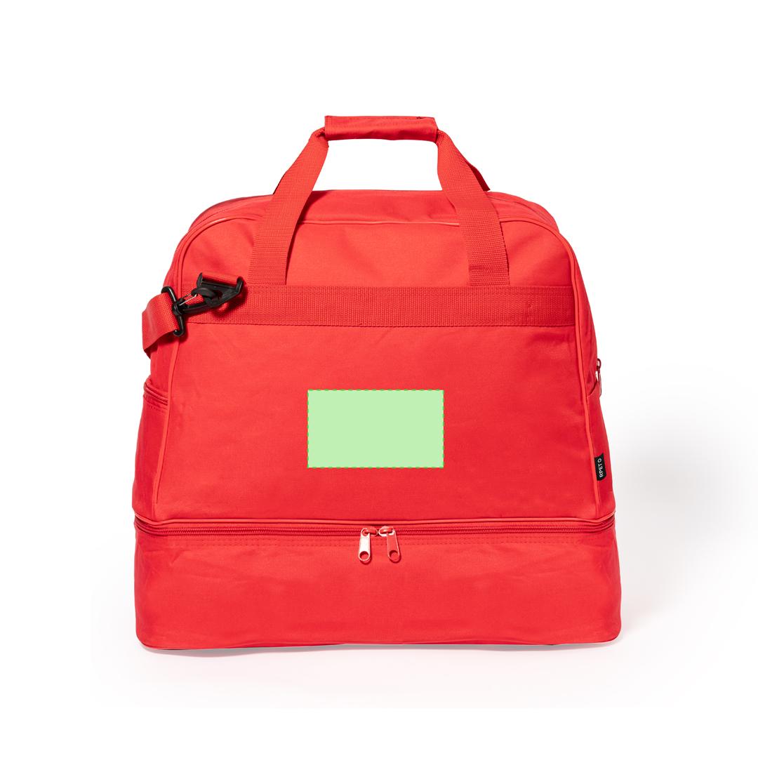 Bolso deportivo de RPET 600D con base portazapatos de doble cremallera y bolsa reciclada