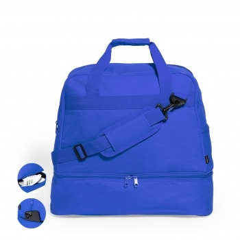 Bolso deportivo de RPET 600D con base portazapatos de doble cremallera y bolsa reciclada