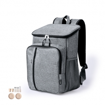 Mochila nevera para picnic de poliéster 600D reciclado 2 servicios con asas acolchadas para 2 personas compacta