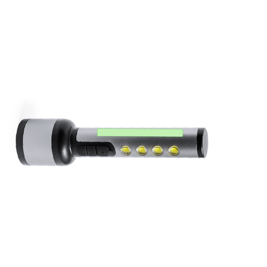 Linterna aluminio 1 LED 4 luces COB batería 1200mAh 3 posiciones luz