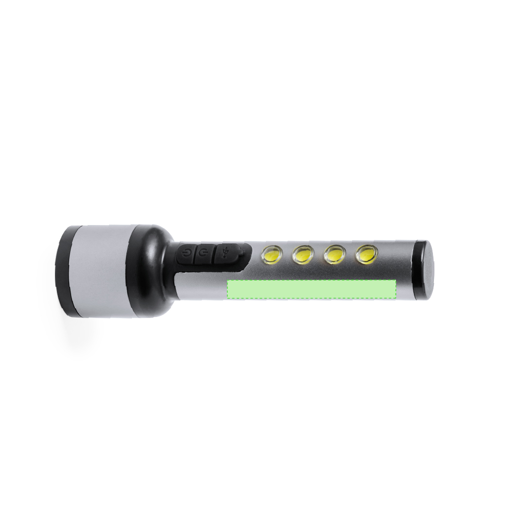 Linterna aluminio 1 LED 4 luces COB batería 1200mAh 3 posiciones luz