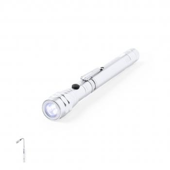 Linterna extensible flexible aluminio 3 LEDs magnética pilas botón incluidas