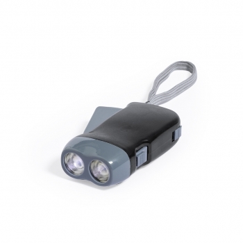 Linterna eco de 2 LEDs con carga manual por dinamo sin pilas ni batería