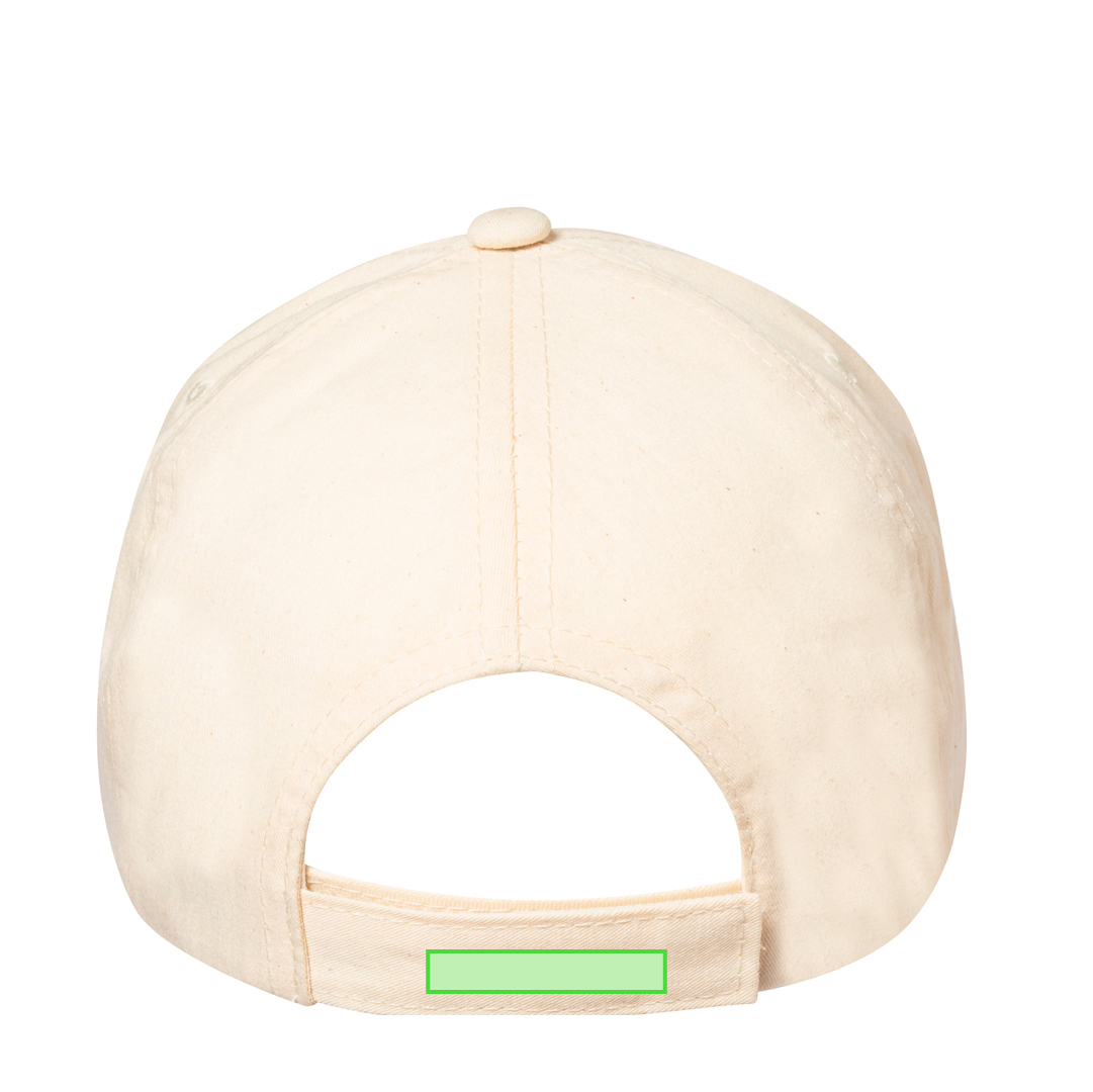Gorra niño 5 paneles 100% algodón orgánico cierre velcro natural etiqueta logo