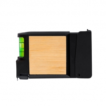 Flexómetro multiherramienta bambú ABS 5 accesorios 7 funciones freno