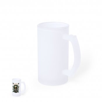 Jarra sublimación cristal acabado mate cervecero 500 ml