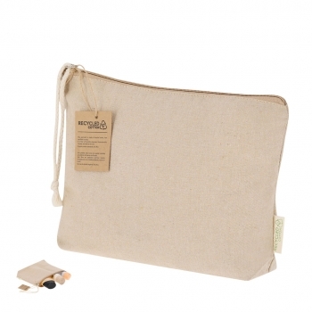 Neceser de algodón reciclado 180 g/m² sostenible con compartimento