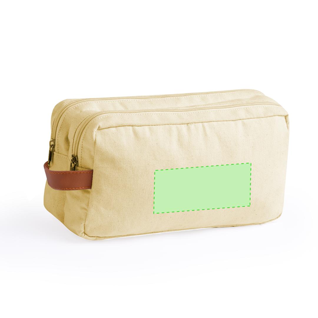 Neceser de canvas 220 g/m² natural con cremallera metálica