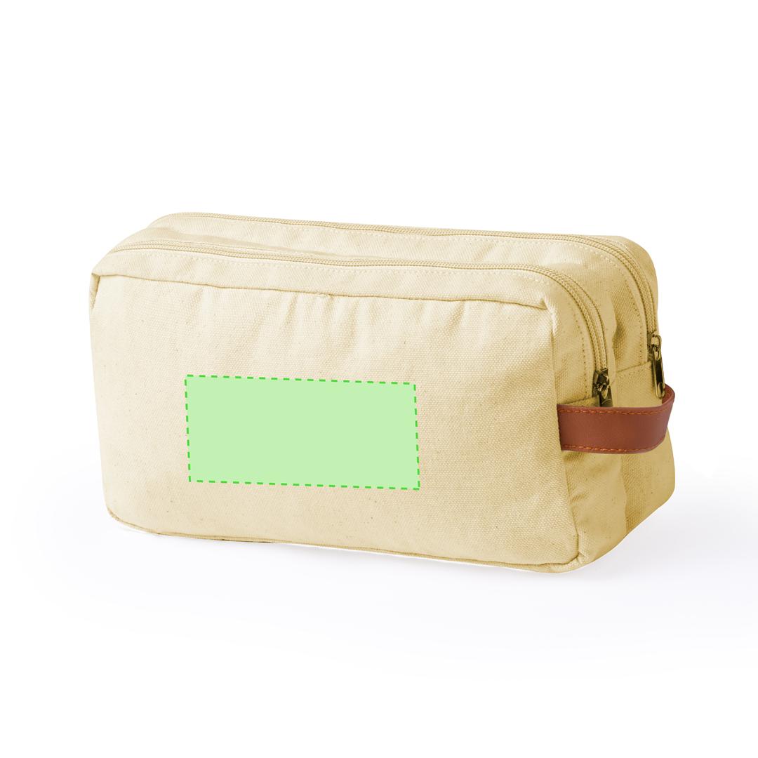 Neceser de canvas 220 g/m² natural con cremallera metálica