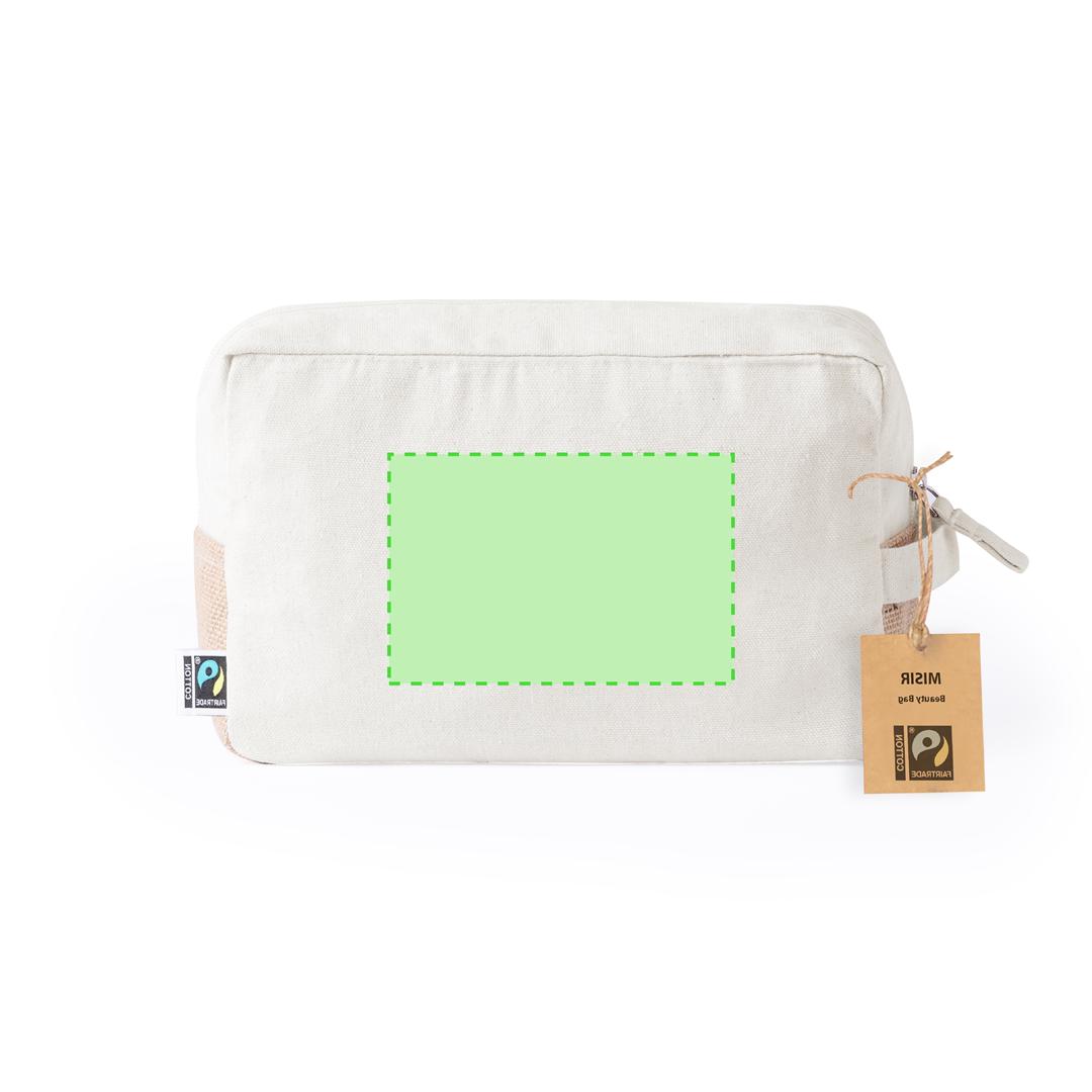 Neceser de yute laminado y algodón 220 g/m² resistente con asa