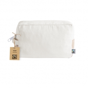 Neceser de yute laminado y algodón 220 g/m² resistente con asa