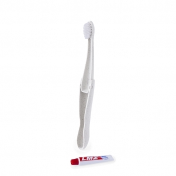 Set plegable cepillo caña de trigo con pasta dentífrica 6 gr incluida