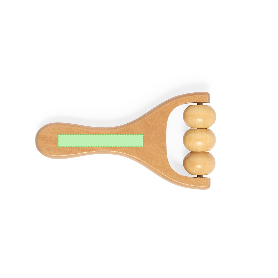 Masajeador manual de madera para pies con rodillos texturizados