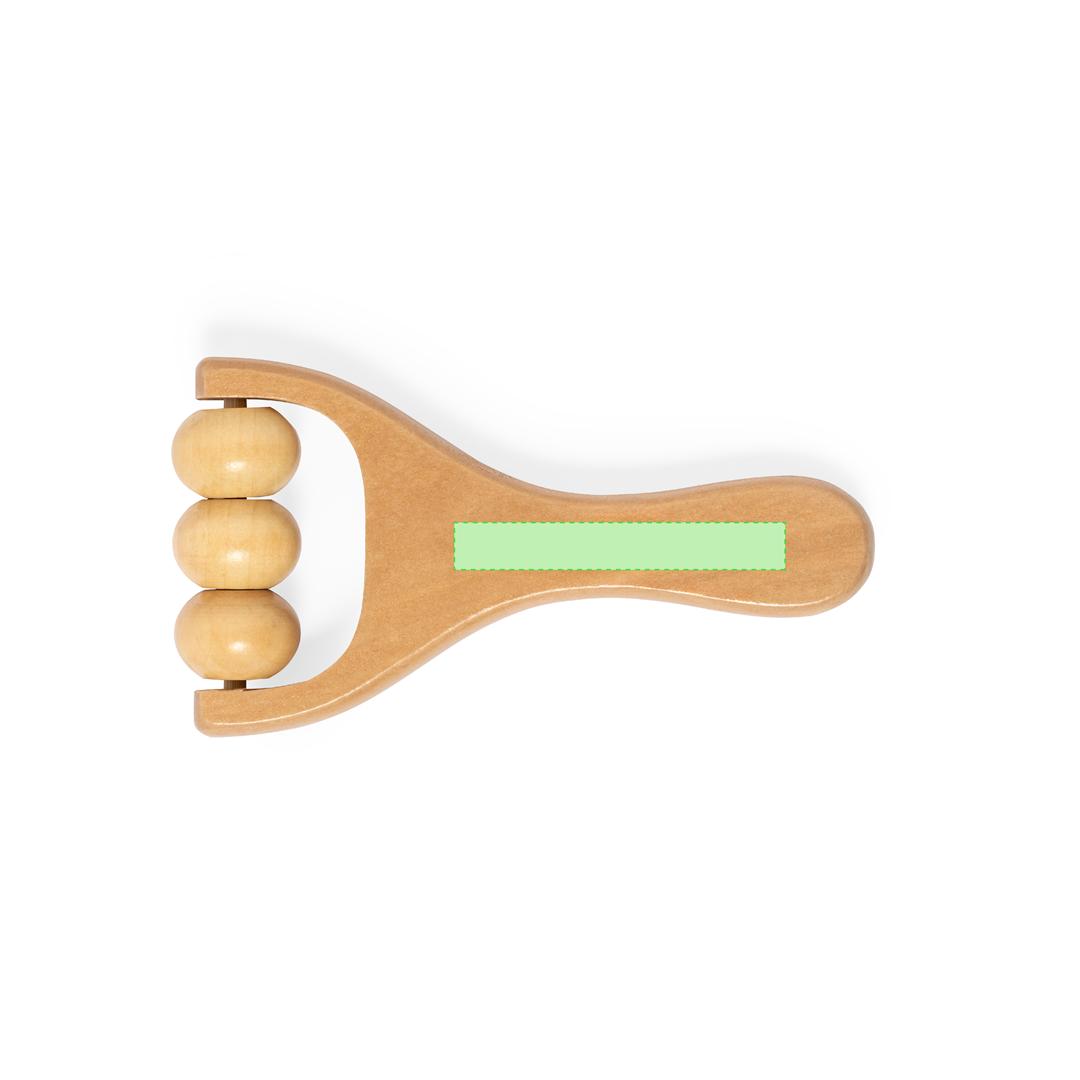 Masajeador manual de madera para pies con rodillos texturizados