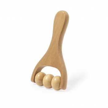 Masajeador manual de madera para pies con rodillos texturizados