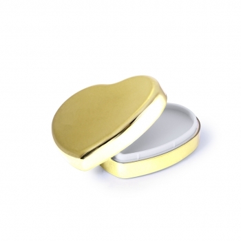 Bálsamo labial SPF15 forma corazón colores dorado plateado oro rosa aroma vainilla
