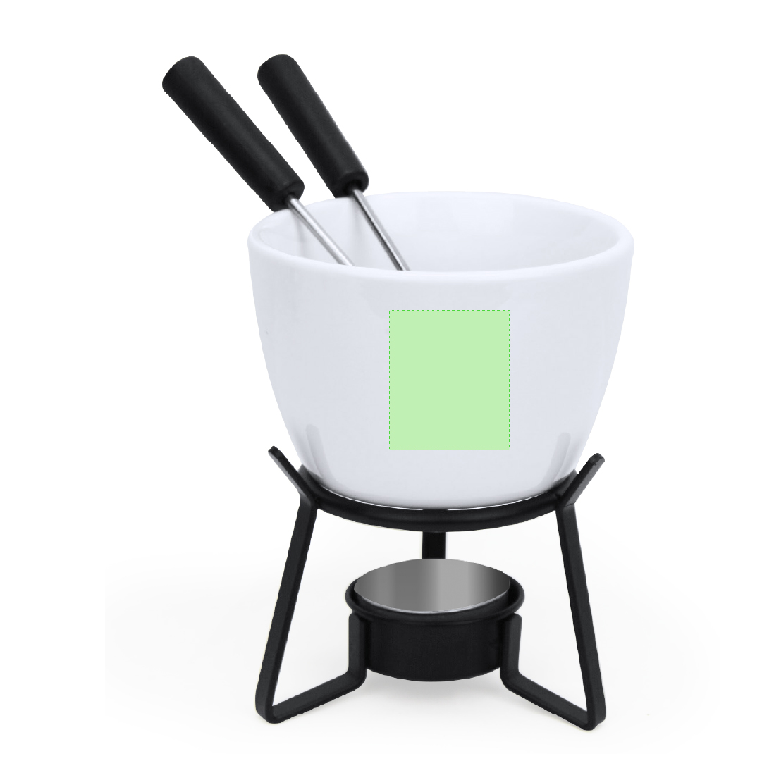 Set de fondue de cerámica y metal 2 piezas