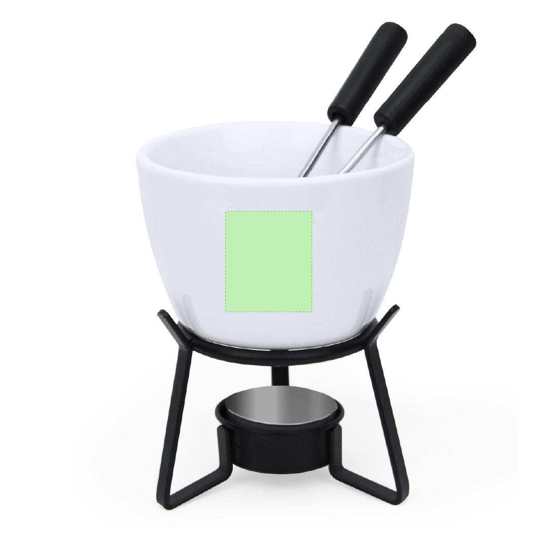 Set de fondue de cerámica y metal 2 piezas