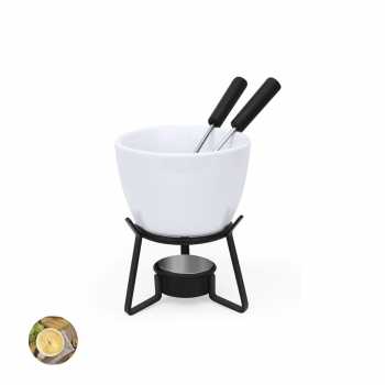 Set de fondue de cerámica y metal 2 piezas