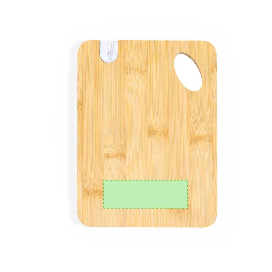 Tabla de cocina con afilador de bambú integrado
