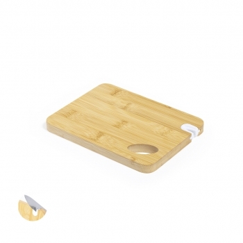 Tabla de cocina con afilador de bambú integrado