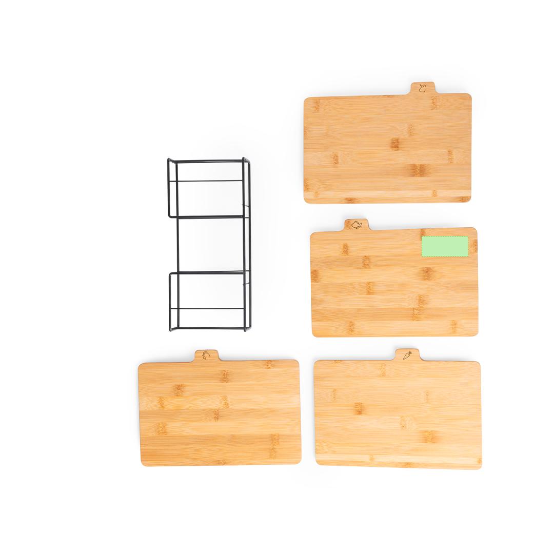 Set de tablas de corte de bambú 4 piezas