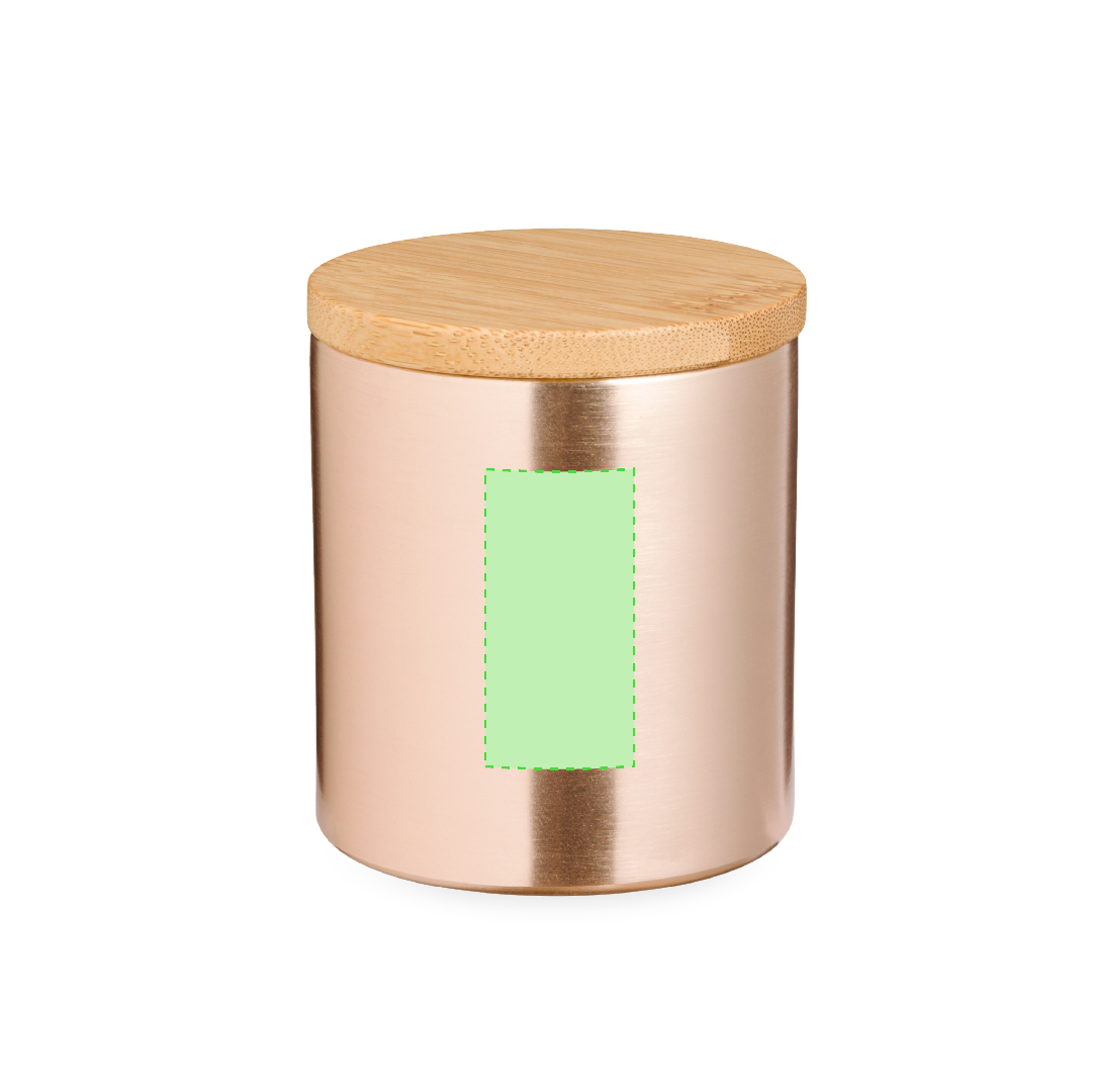 Vela aromática de aluminio con tapa de bambú aroma vainilla