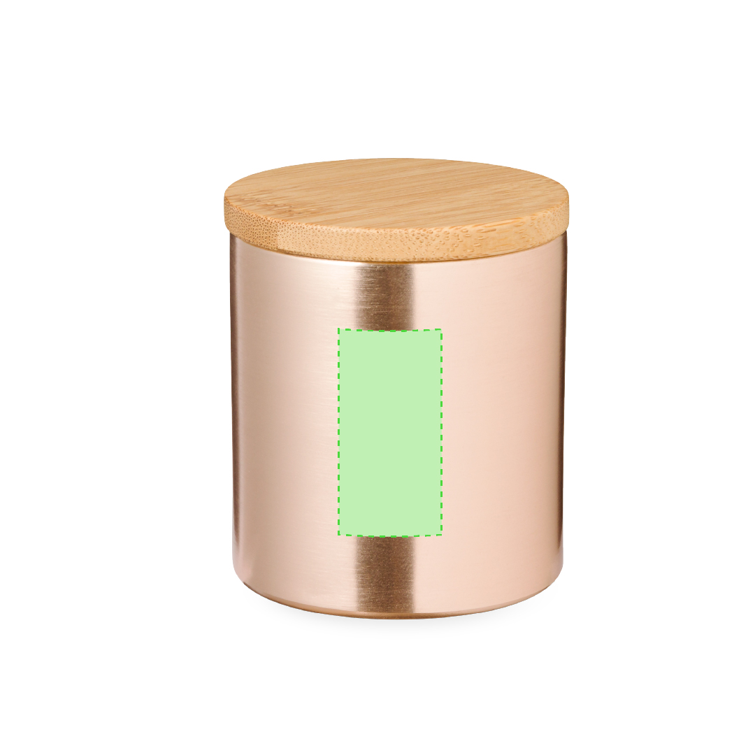 Vela aromática de aluminio con tapa de bambú aroma vainilla