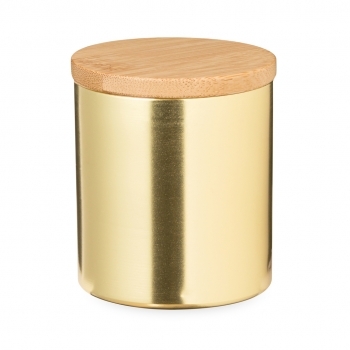 Vela aromática de aluminio con tapa de bambú aroma vainilla