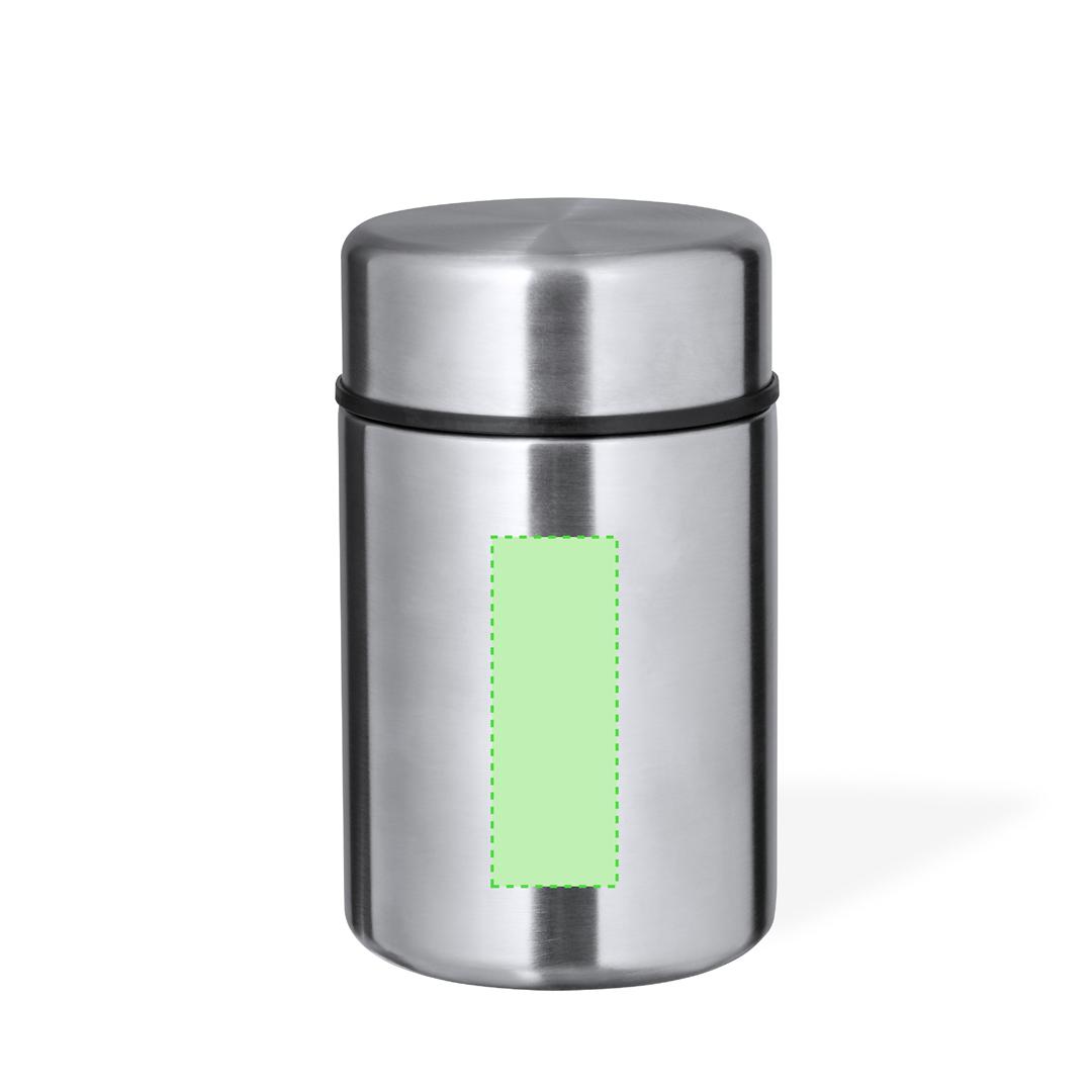 Fiambrera de acero inox de doble pared 600 ml con tapa de rosca hermética
