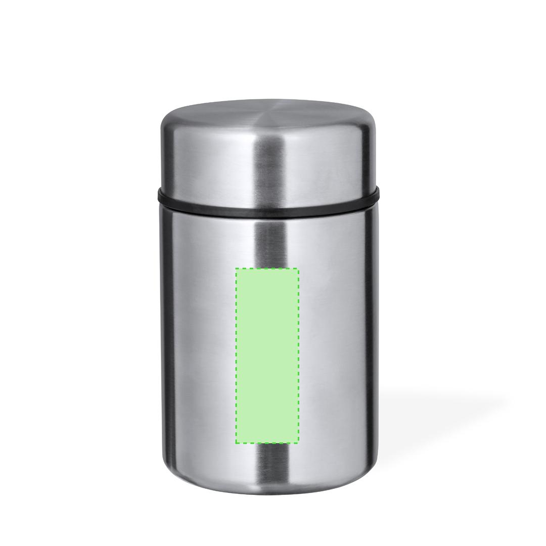 Fiambrera de acero inox de doble pared 600 ml con tapa de rosca hermética