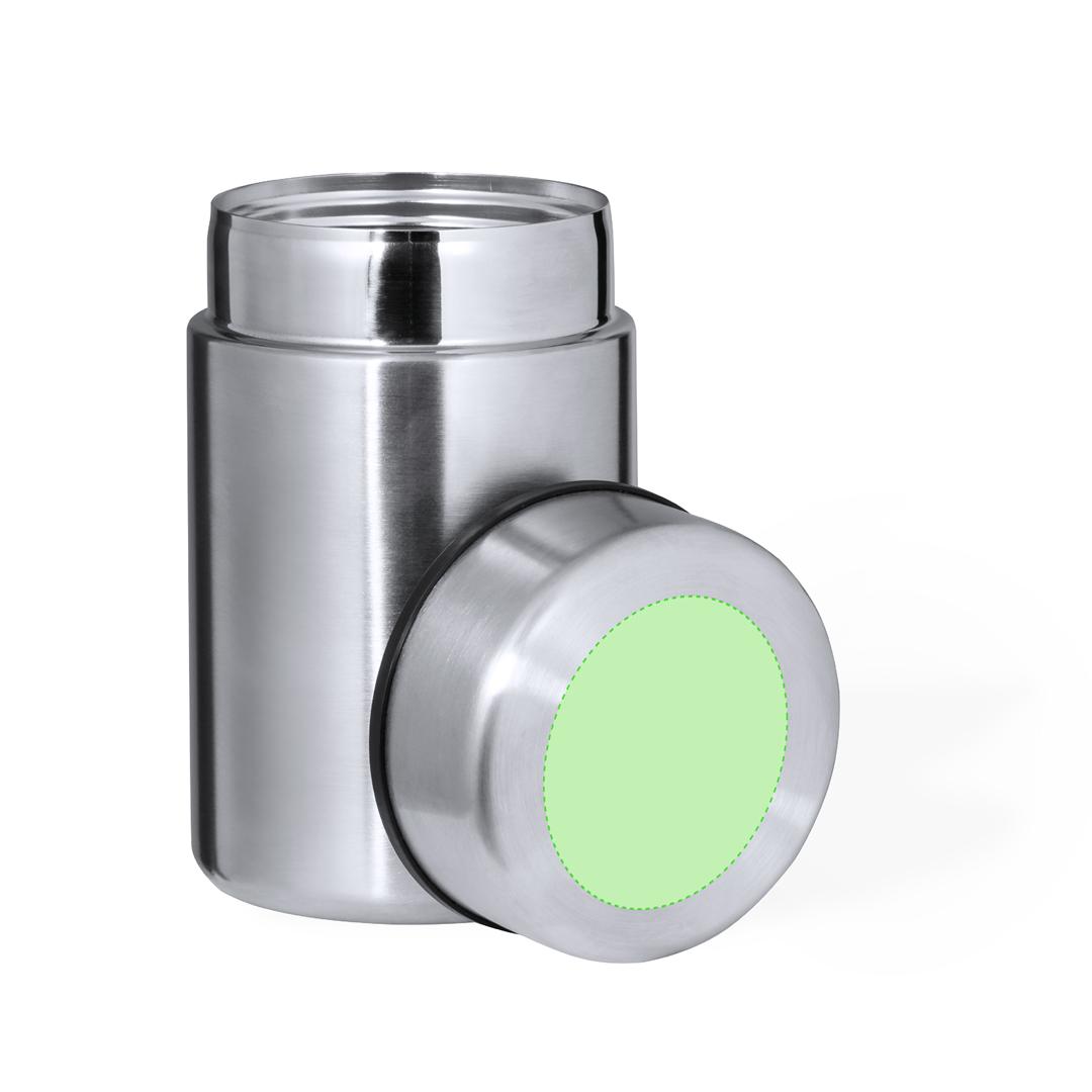 Fiambrera de acero inox de doble pared 600 ml con tapa de rosca hermética