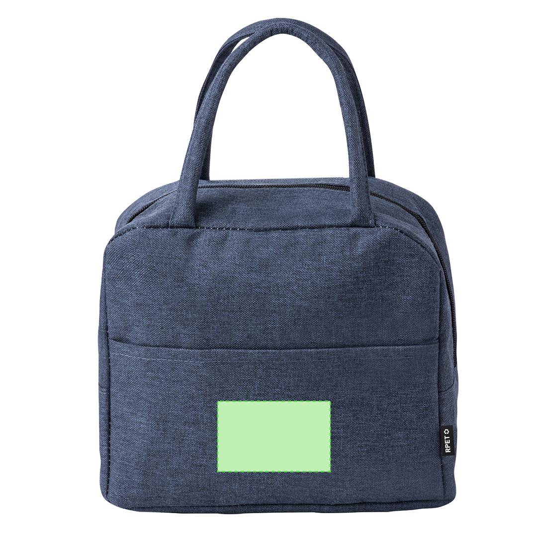 Nevera RPET 600D con interior de aluminio, base reforzada, bolsillo exterior y asas a conjunto