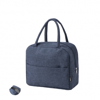 Nevera RPET 600D con interior de aluminio, base reforzada, bolsillo exterior y asas a conjunto
