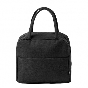 Nevera RPET 600D con interior de aluminio, base reforzada, bolsillo exterior y asas a conjunto