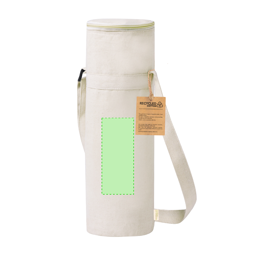 Funda nevera para botella de hasta 1,5 L en algodón reciclado con interior de aluminio