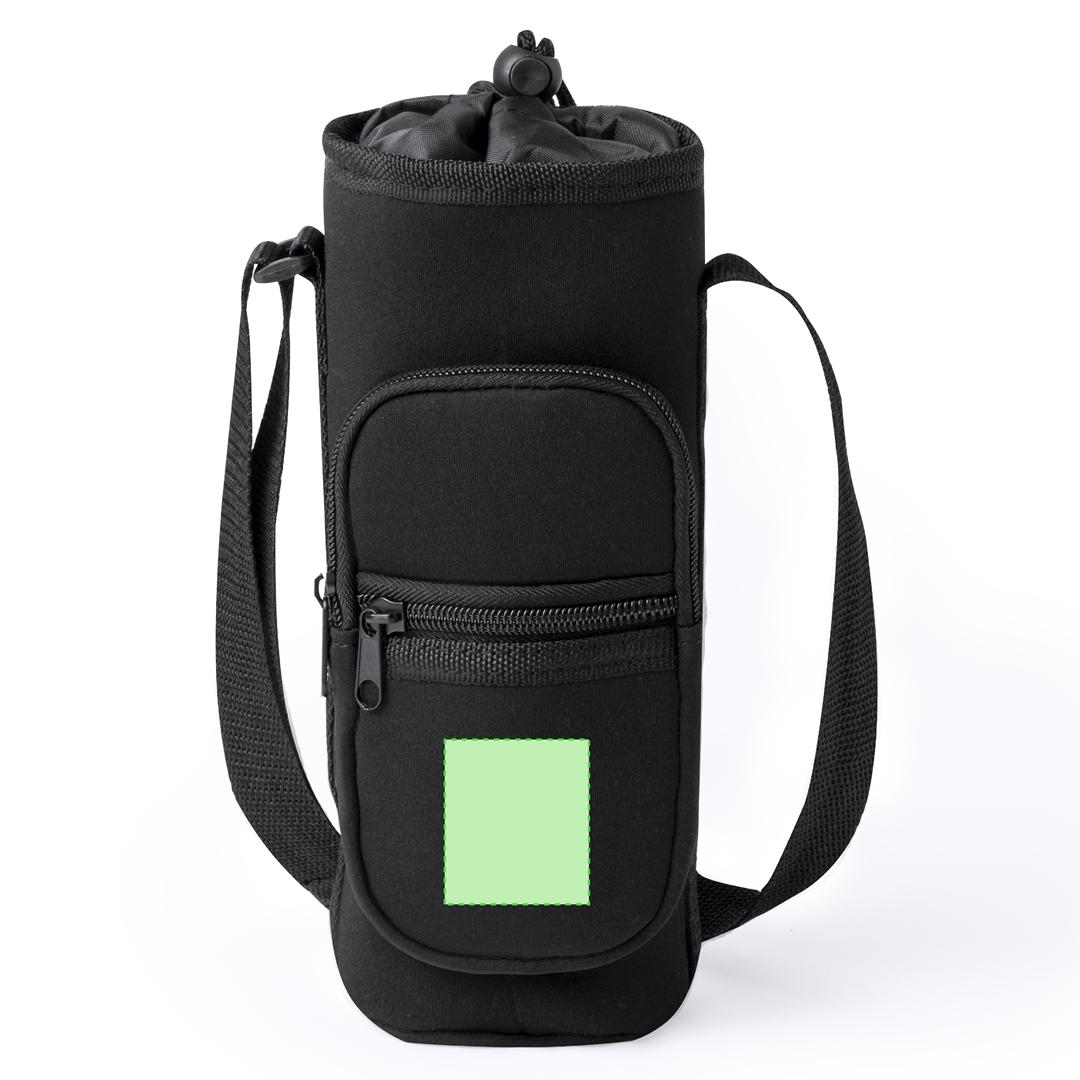 Portabidón de Soft Shell para bidones de hasta 1,5 L con cierre de cordón y bolsillos de cremallera